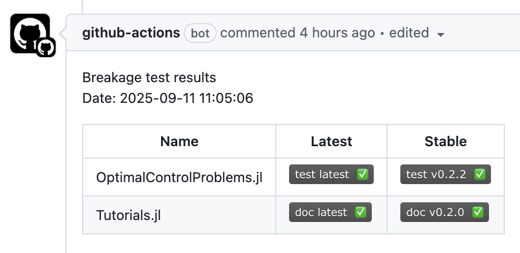 Détection d'incompatibilités